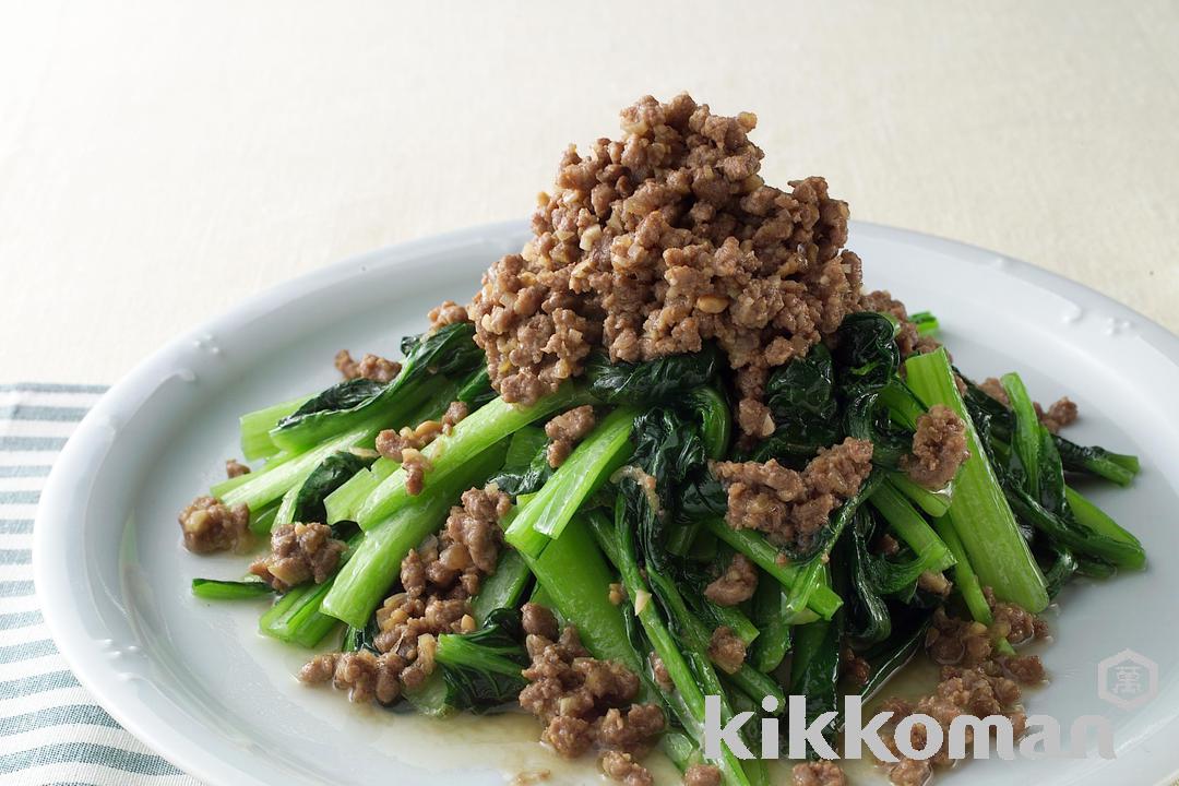 Stir-Fried Green Vegetables with Miso Meat Sauce