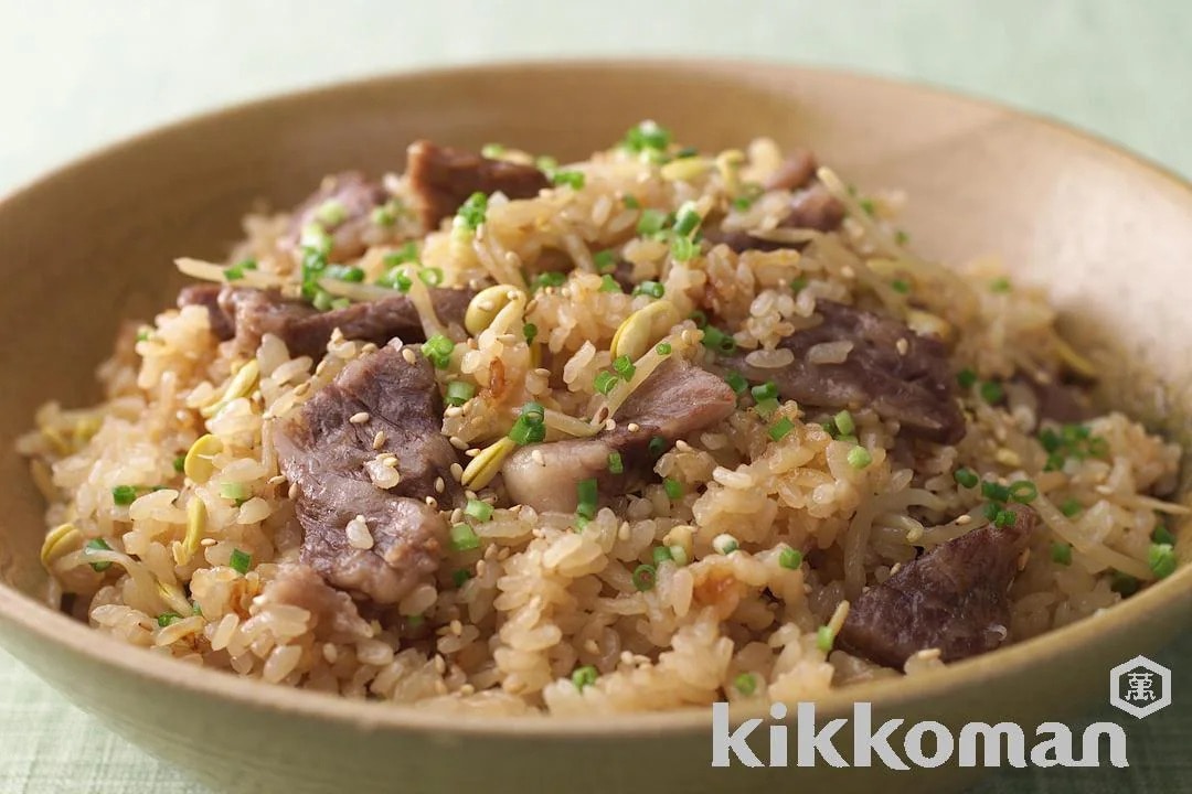 Rice with Beef and Bean Sprouts