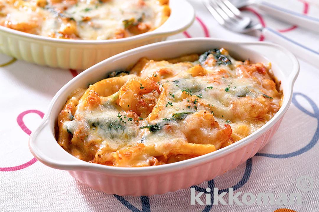 Creamy Au Gratin with Shrimp and Tomatoes