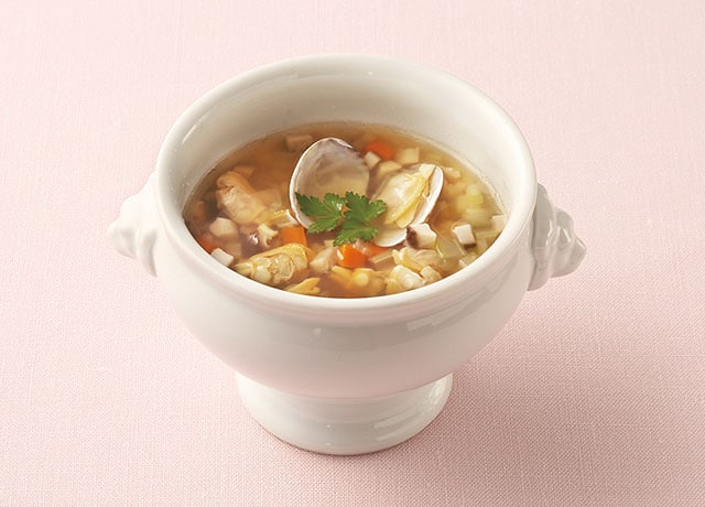 Clam-Vegetable Soup with Sticky Barley