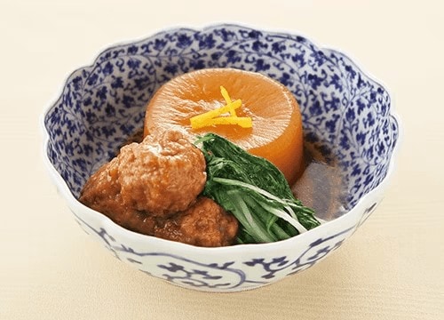 Simmered Daikon and Tsukune Meatballs