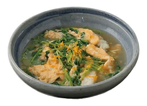 Whitefish and Pea Shoots in Egg-Drop Dashi