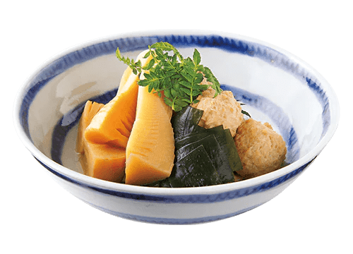 Simmered Bamboo Shoot and Chicken Meatballs