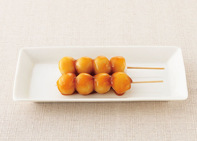 Mitarashi Dango Rice Dumplings with Sweet Soy Sauce Glaze