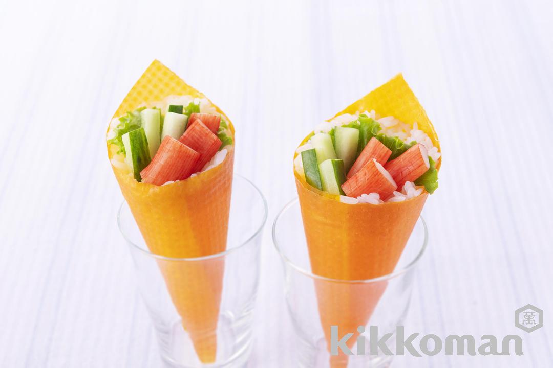 Temaki Sushi – Kanikama Wrapped in Vegetable Sheets
