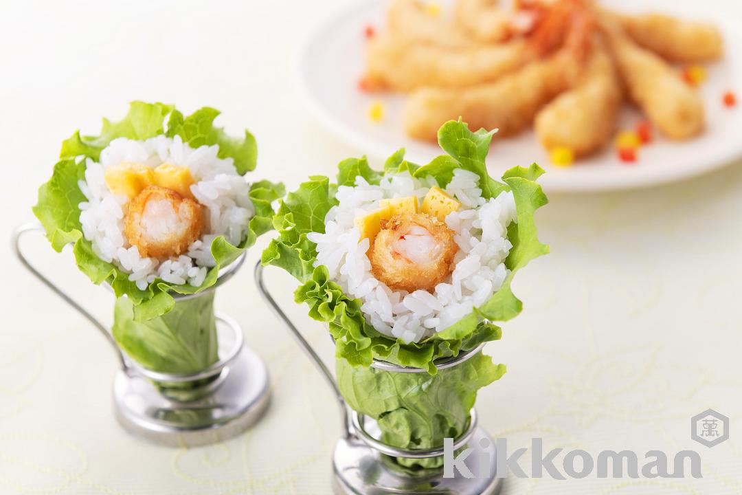 Temaki Sushi - Deep-Fried Shrimp Wrapped in Lettuce