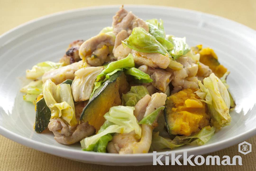 Chicken, Cabbage and Kabocha Squash Stir-fry