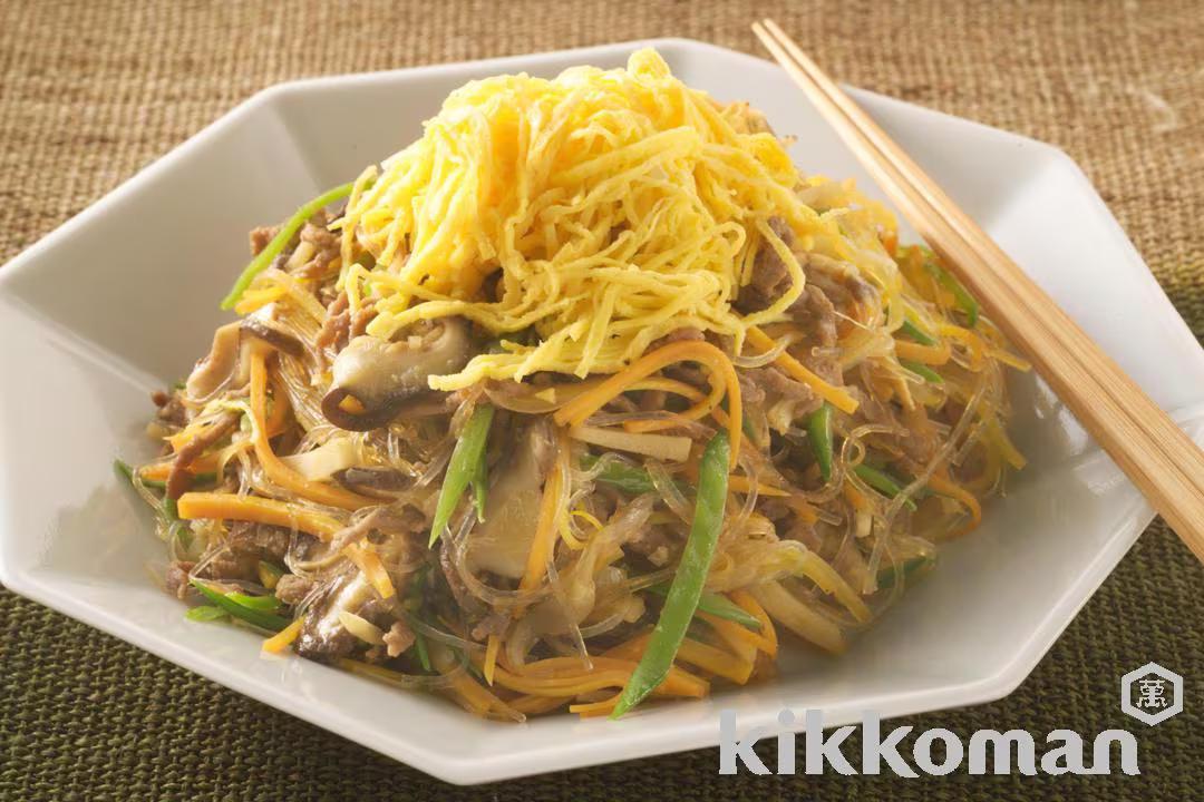 Japchae (Stir-Fried Cellophane Noodles and Beef)