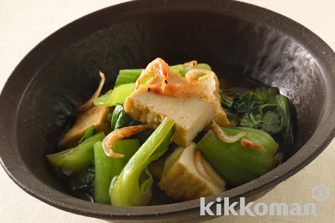 Boiled Atsuage and Bok Choy