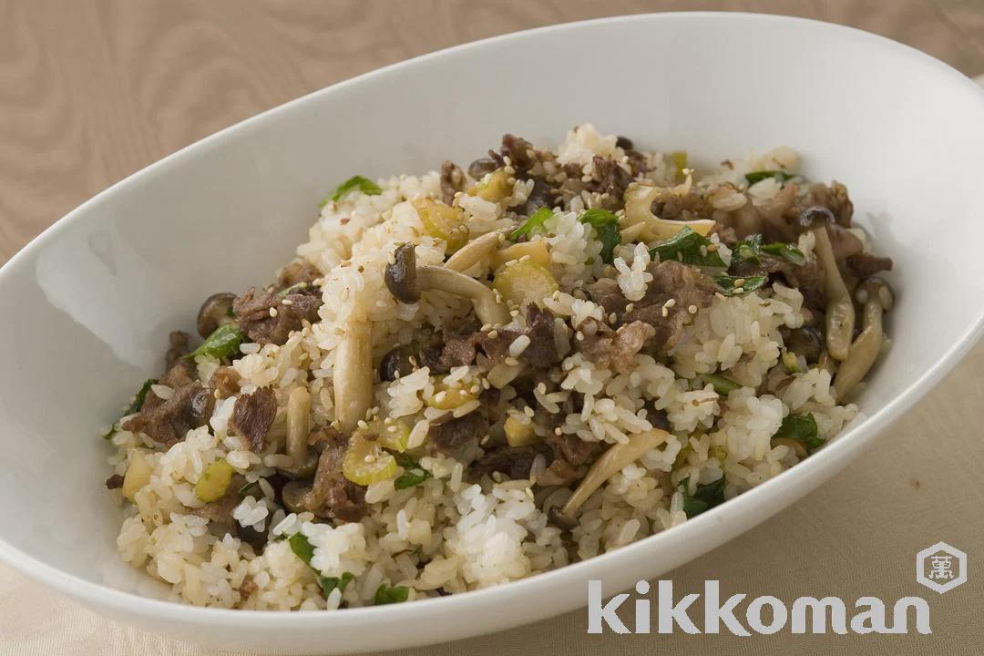 Beef and Celery Mixed With Rice