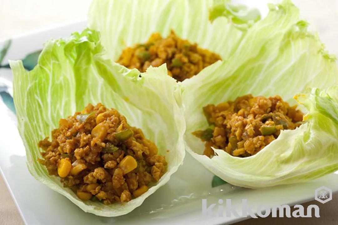 Curry-Flavored Ground Chicken Lettuce Wraps