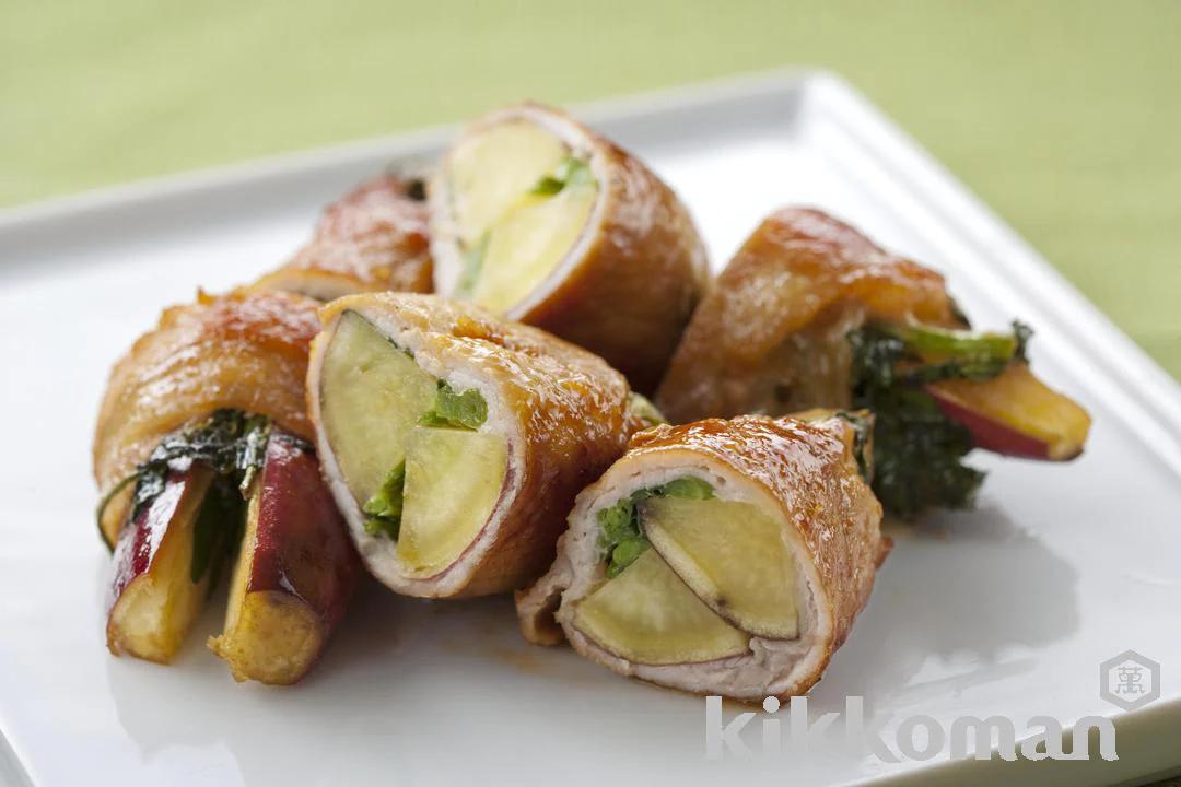Watercress and Sweet Potato Fried Pork Rolls