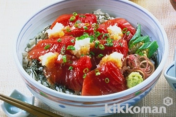 Fresh Tuna and Vegetables on Rice