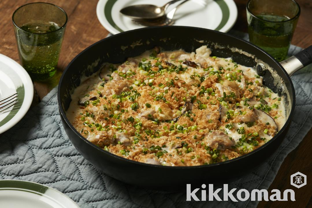 Chicken and Mushroom Doria (Japanese Creamy Rice Gratin)