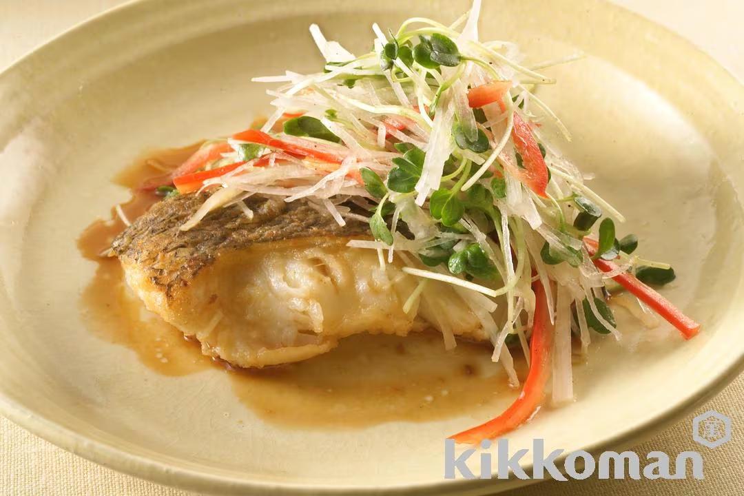 Whitefish Saute topped with Salad