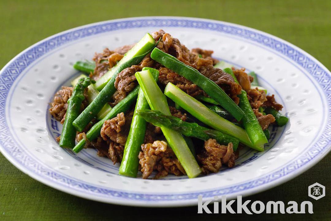 Beef, Asparagus and Green Bean Soy Sauce Stir-Fry