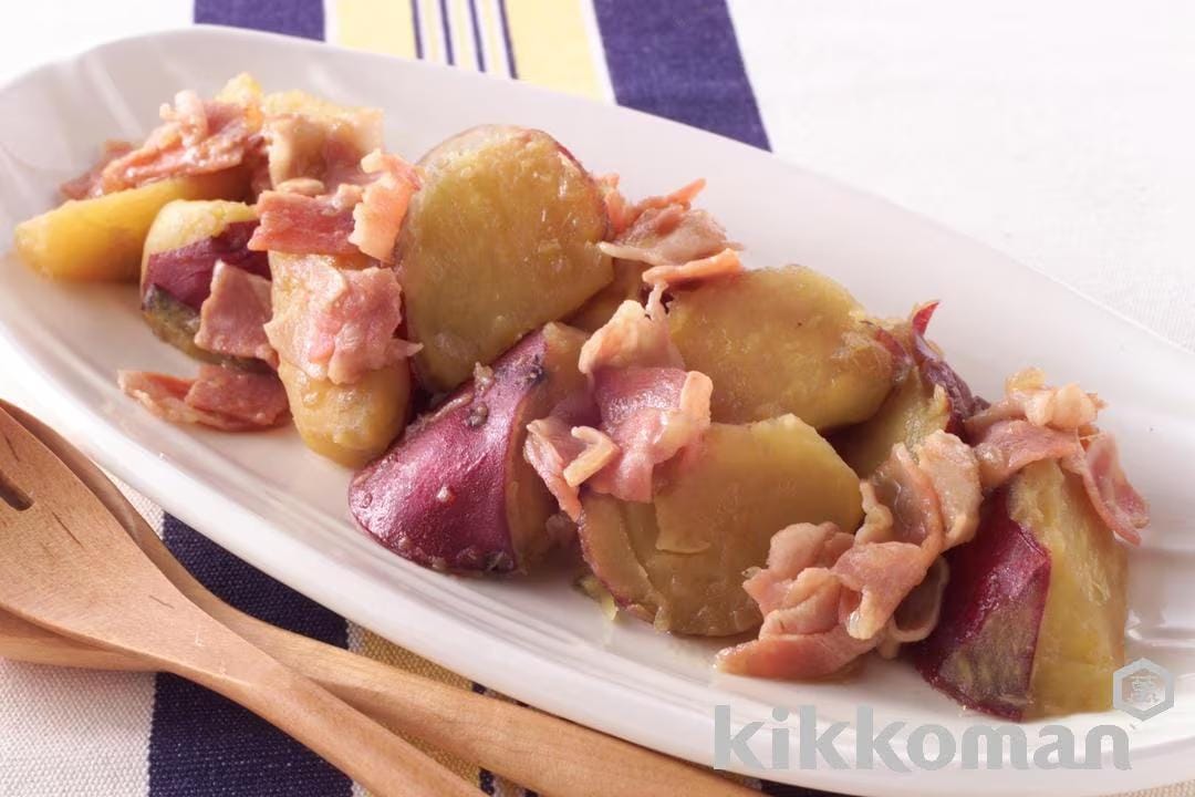 Simmered Sweet Potatoes and Bacon