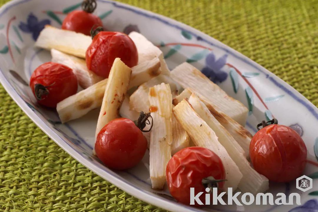 Grilled Yam and Tomatoes in Soy Sauce