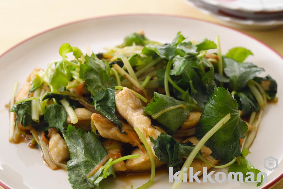 Japanese Parsley and Chicken Stir-fry