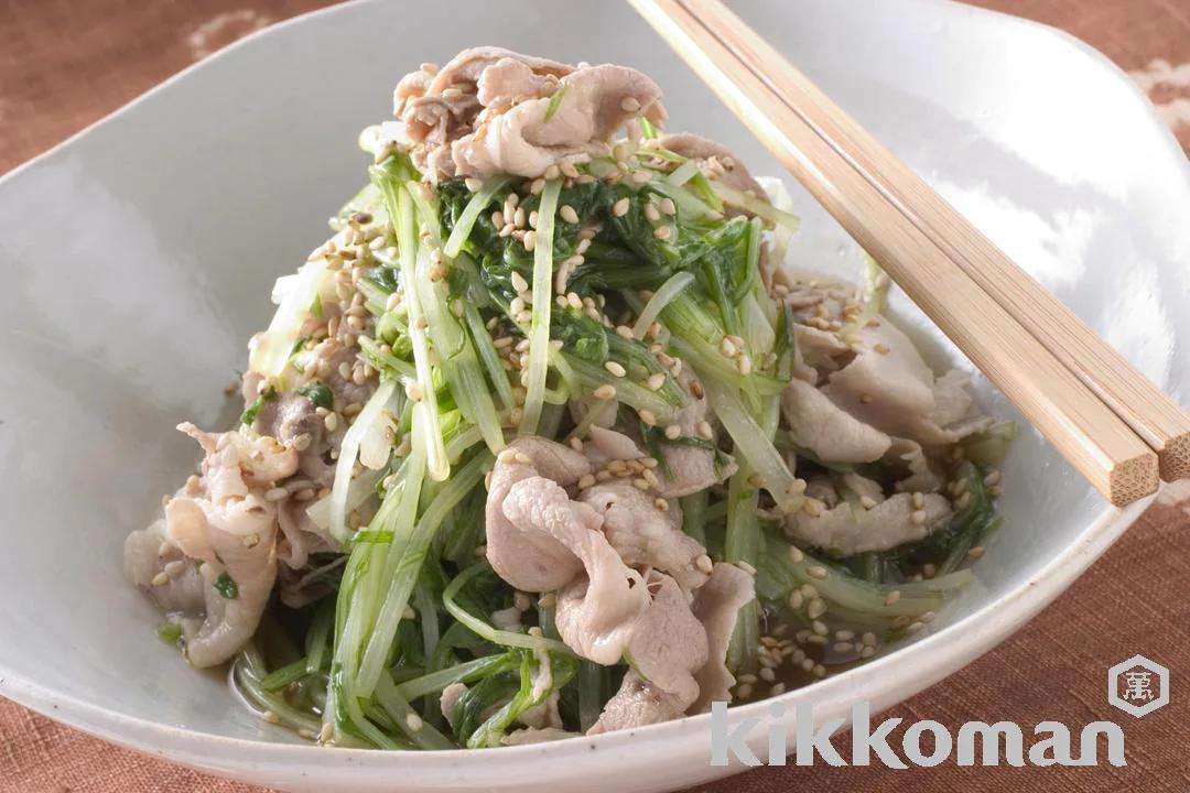 Mizuna and Pork Shabu Shabu Salad