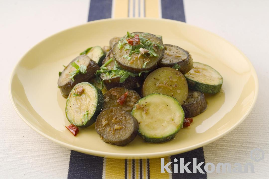 Eggplant and Zucchini Anchovy Saute