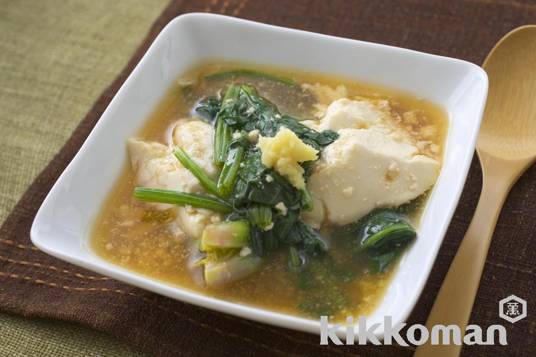 Tofu and Spinach in Thick Sauce