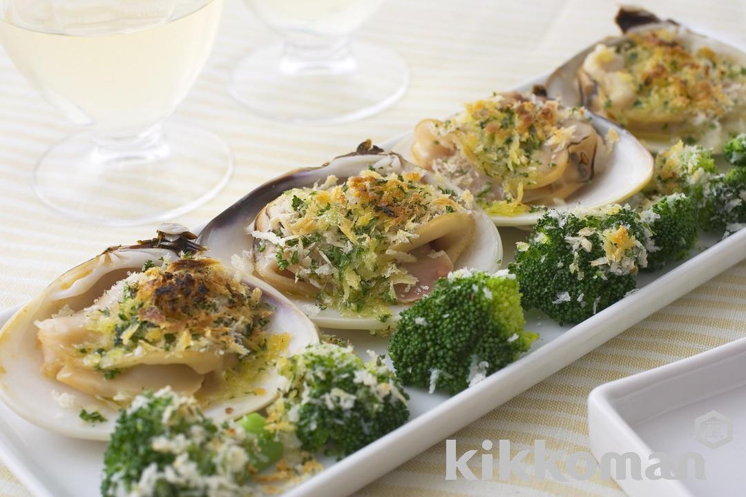Herb Baked Clams and Broccoli
