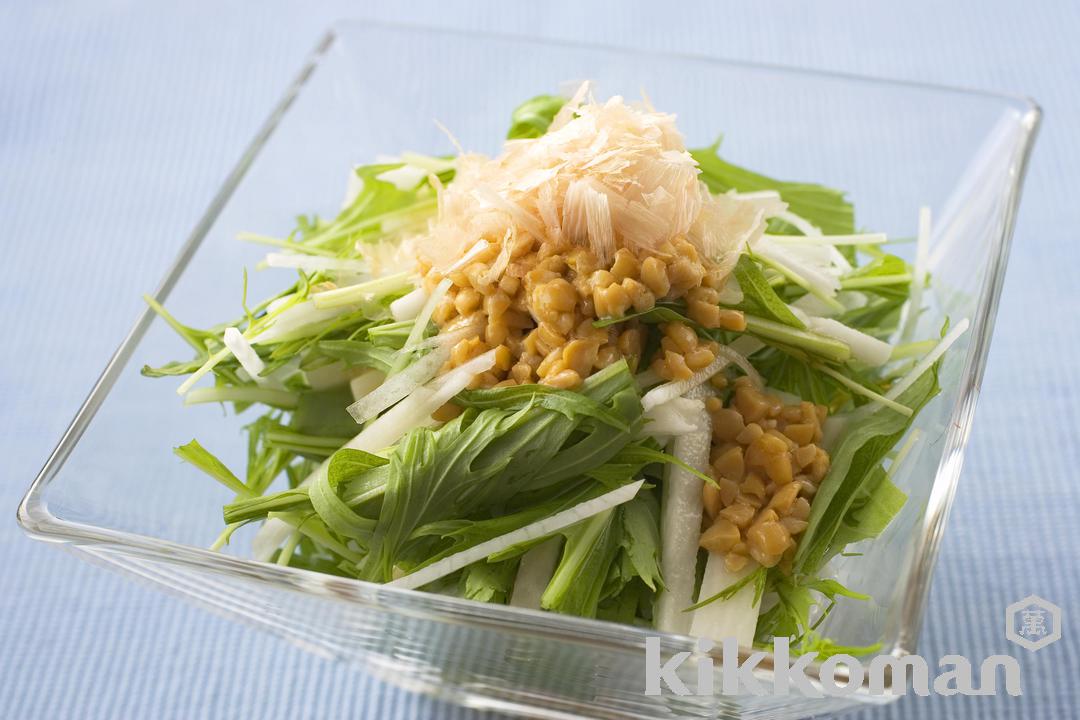Mizuna and Yam Natto Salad