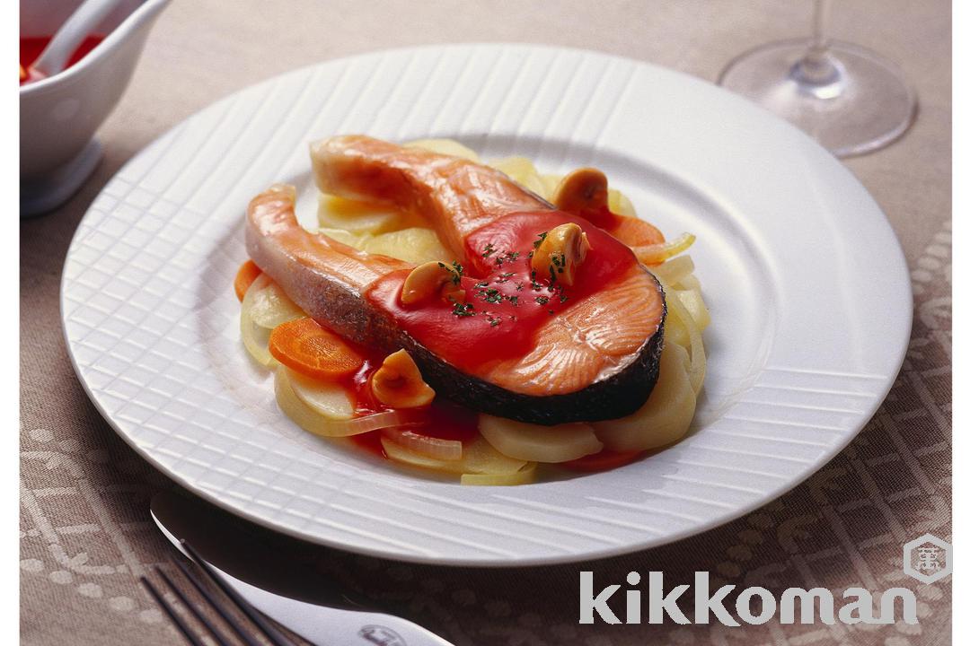 Salmon Simmered in White Wine