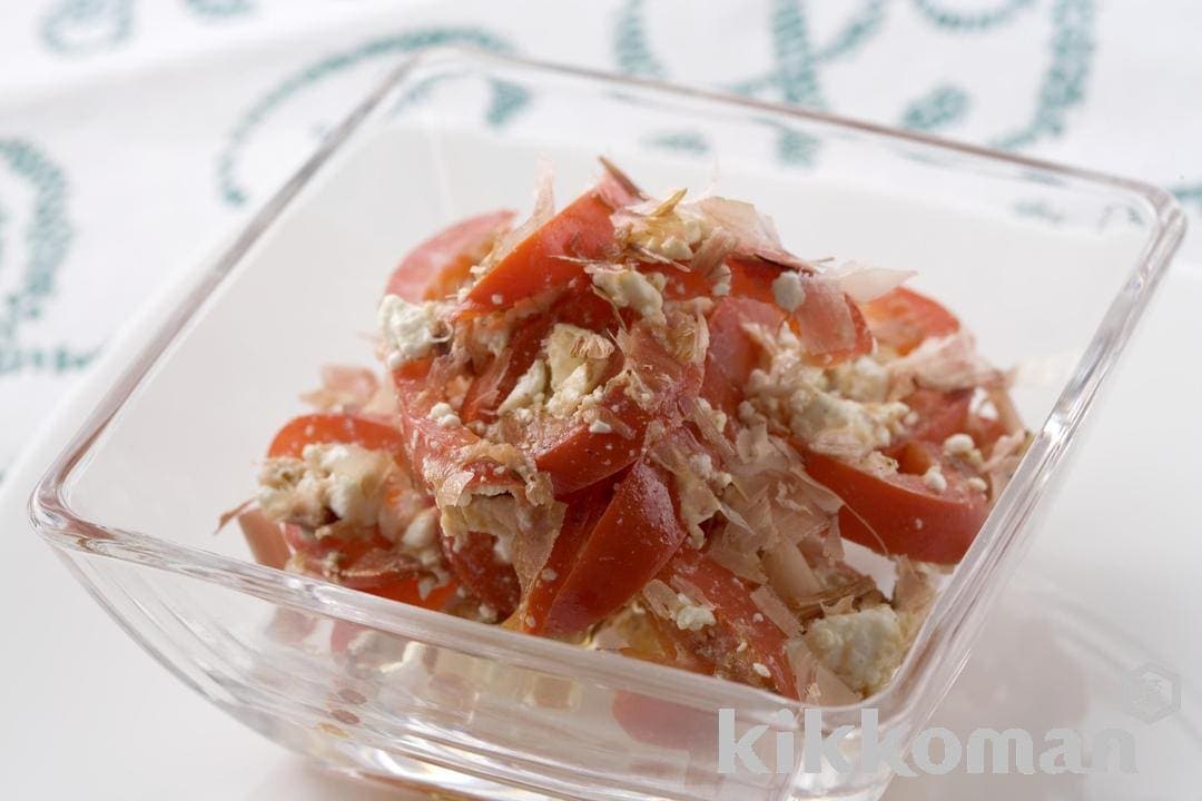 Red Bell Pepper with Bonito Flakes and Cheese