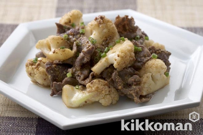 Beef and Cauliflower Stir-fry with Powdered Mustard