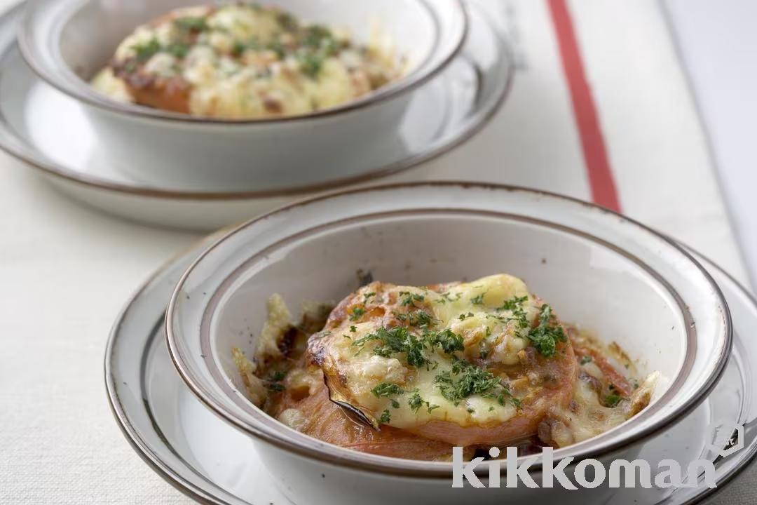 Baked Cheese Covered Eggplant and Tomatoes