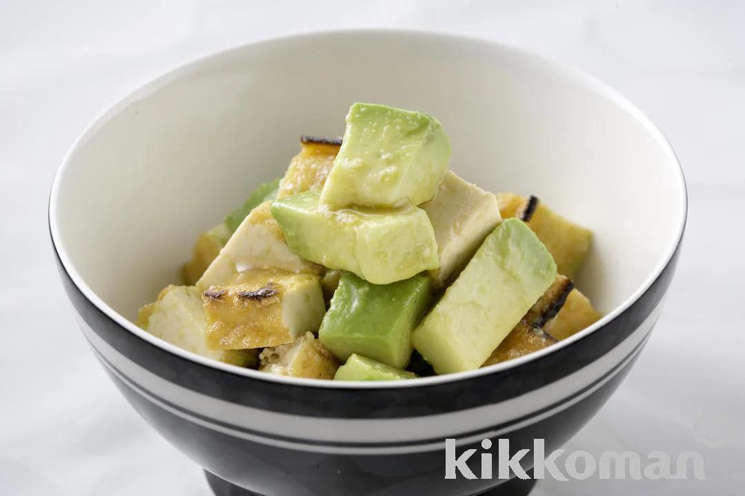 Avocado and Thick Fried Tofu in Lemon Soy Sauce
