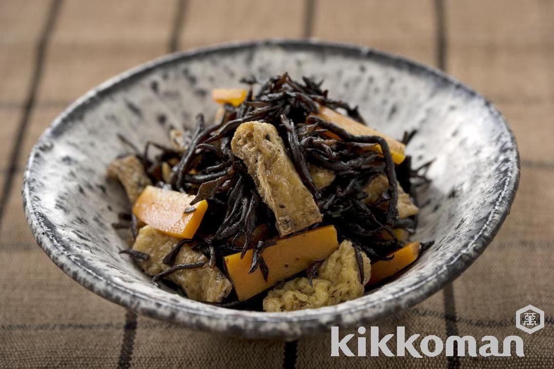 Boiled Hijiki Seaweed and Aburaage