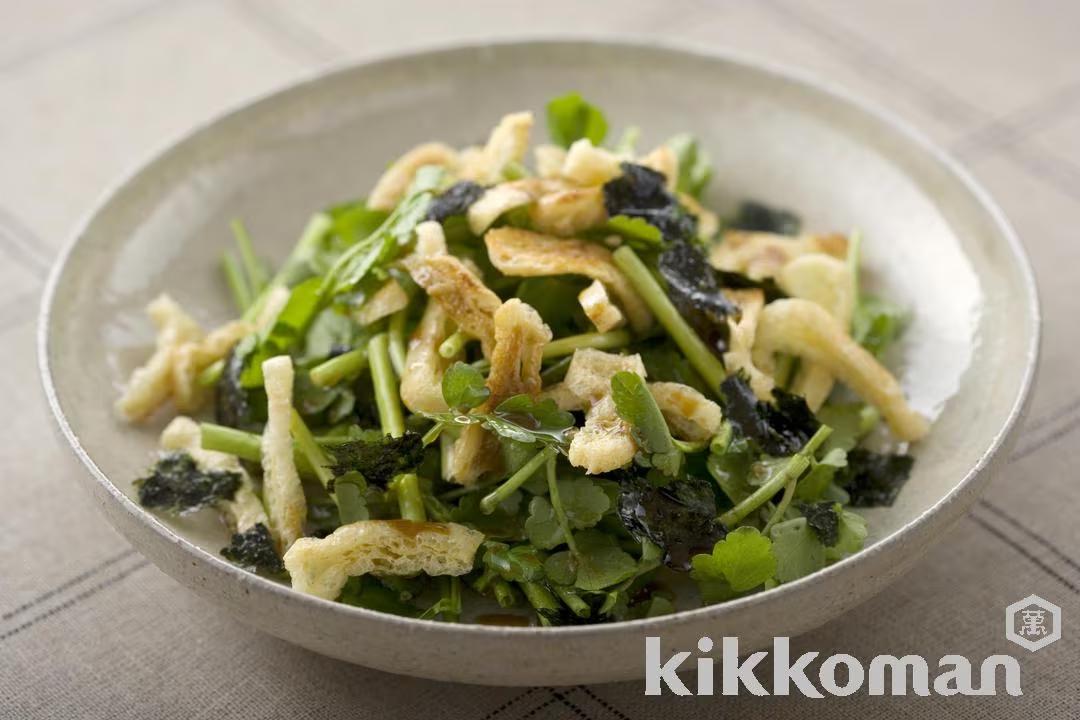 Japanese Parsley, Seaweed and Fried Tofu Salad