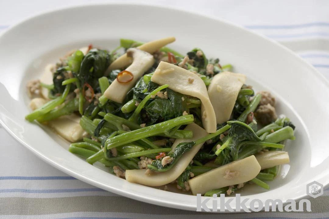 Chinese Spinach with Spicy Pork Stir Fry