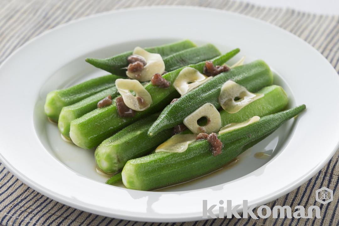 Garlic Marinated Anchovy and Okra