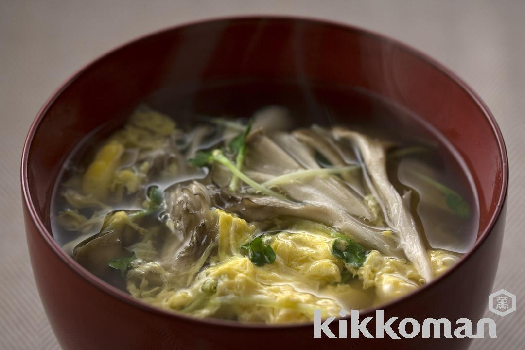 Japanese Egg Drop Soup with Maitake Mushrooms