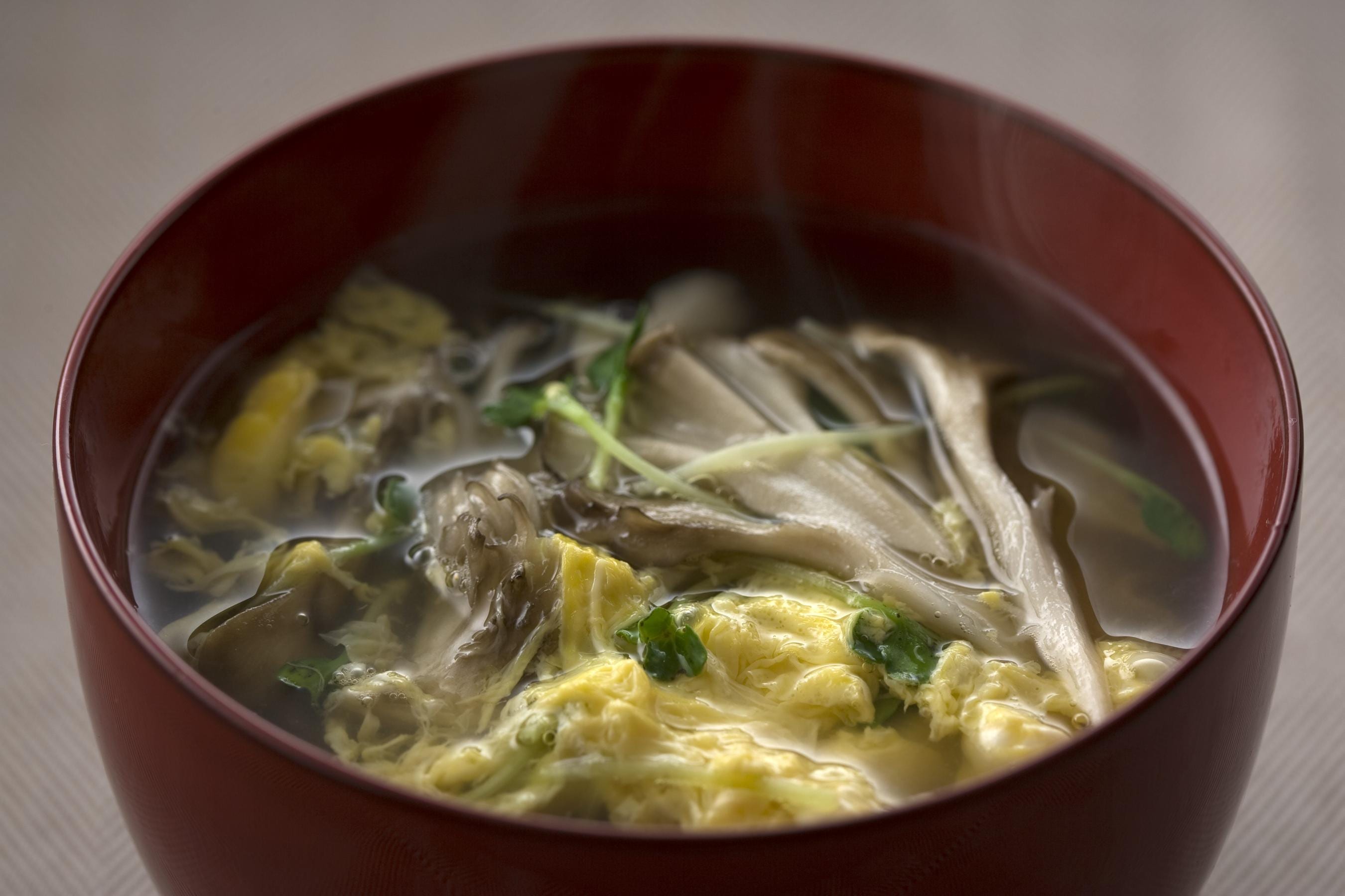 Japanese Egg Drop Soup with Maitake Mushrooms