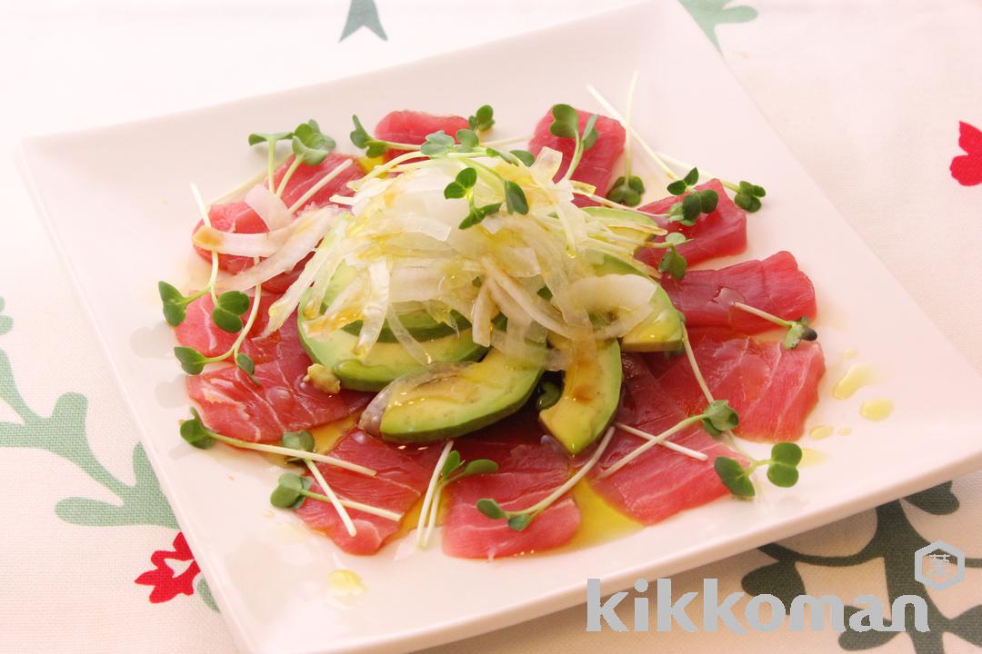 Tuna Carpaccio with Soy Sauce and Balsamic Dressing