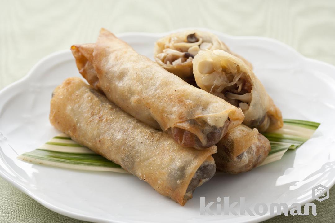 Mushroom and Pork Mini Spring Rolls