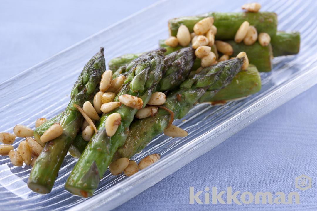 Gingered Asparagus with Pine Nuts
