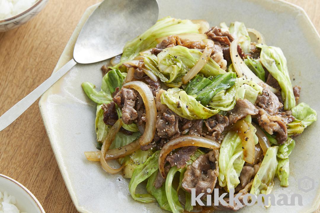 Beef and Cabbage Stir-Fry with Black Pepper