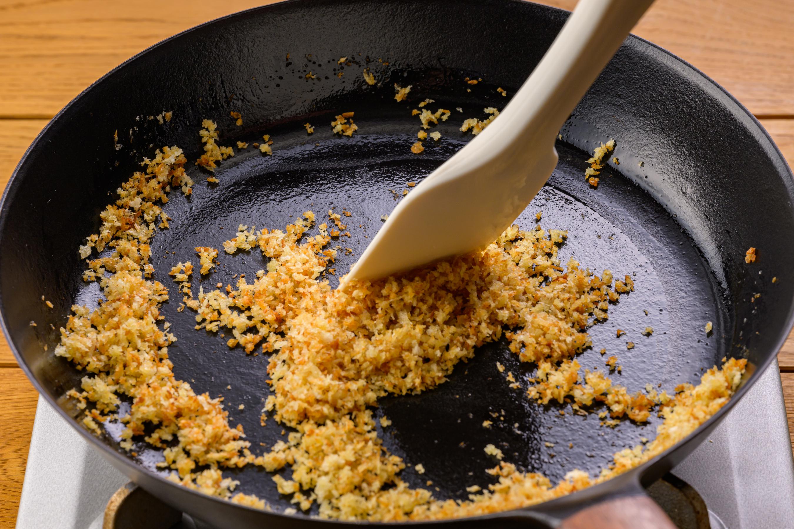 Toasting breadcrumbs