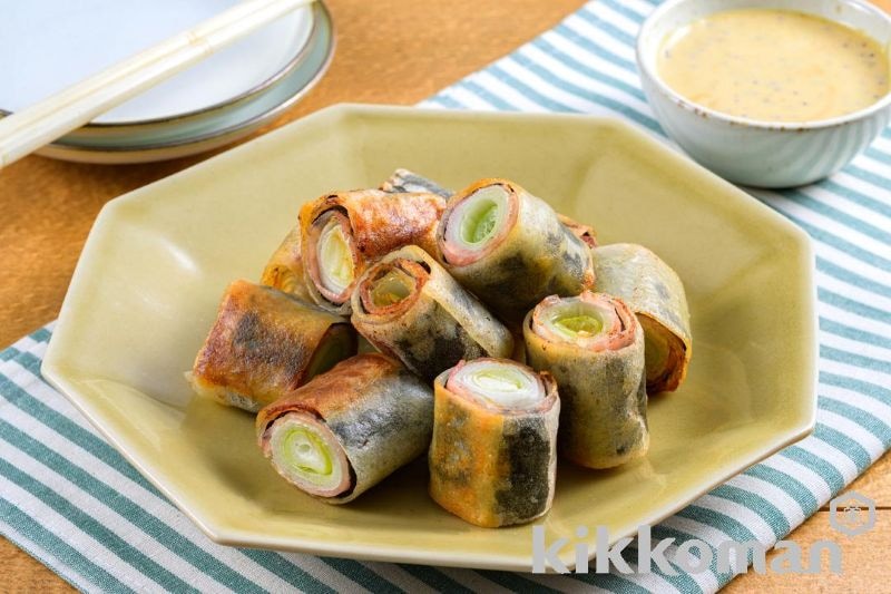 Easy Negi and Bacon Spring Rolls