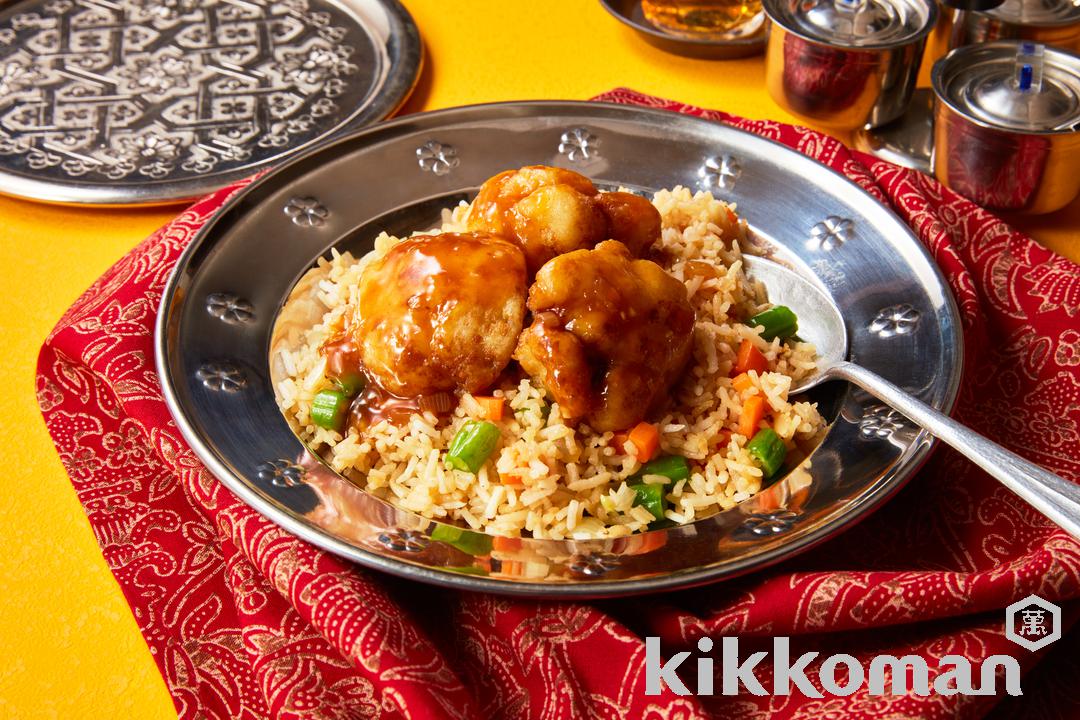 Gobi Manchurian (Deep-Fried Cauliflower) with Fried Rice