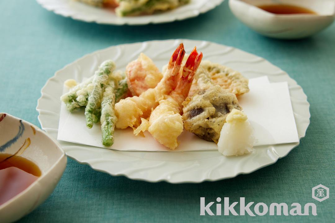 Tempura (Japanese deep fried vegetables and shrimp)_Washoku Lesson