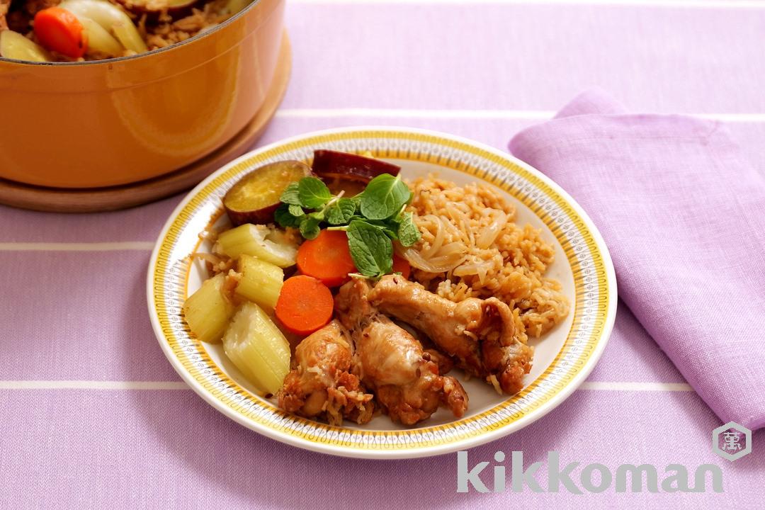 One-Pot Honey Soy Roasted Chicken & Rice