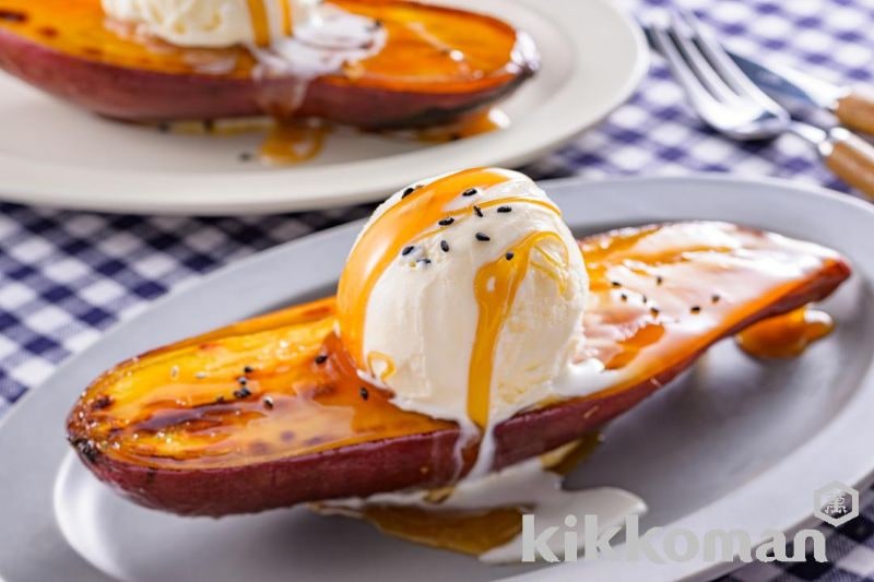Candied Sweet Potato with Vanilla Ice Cream