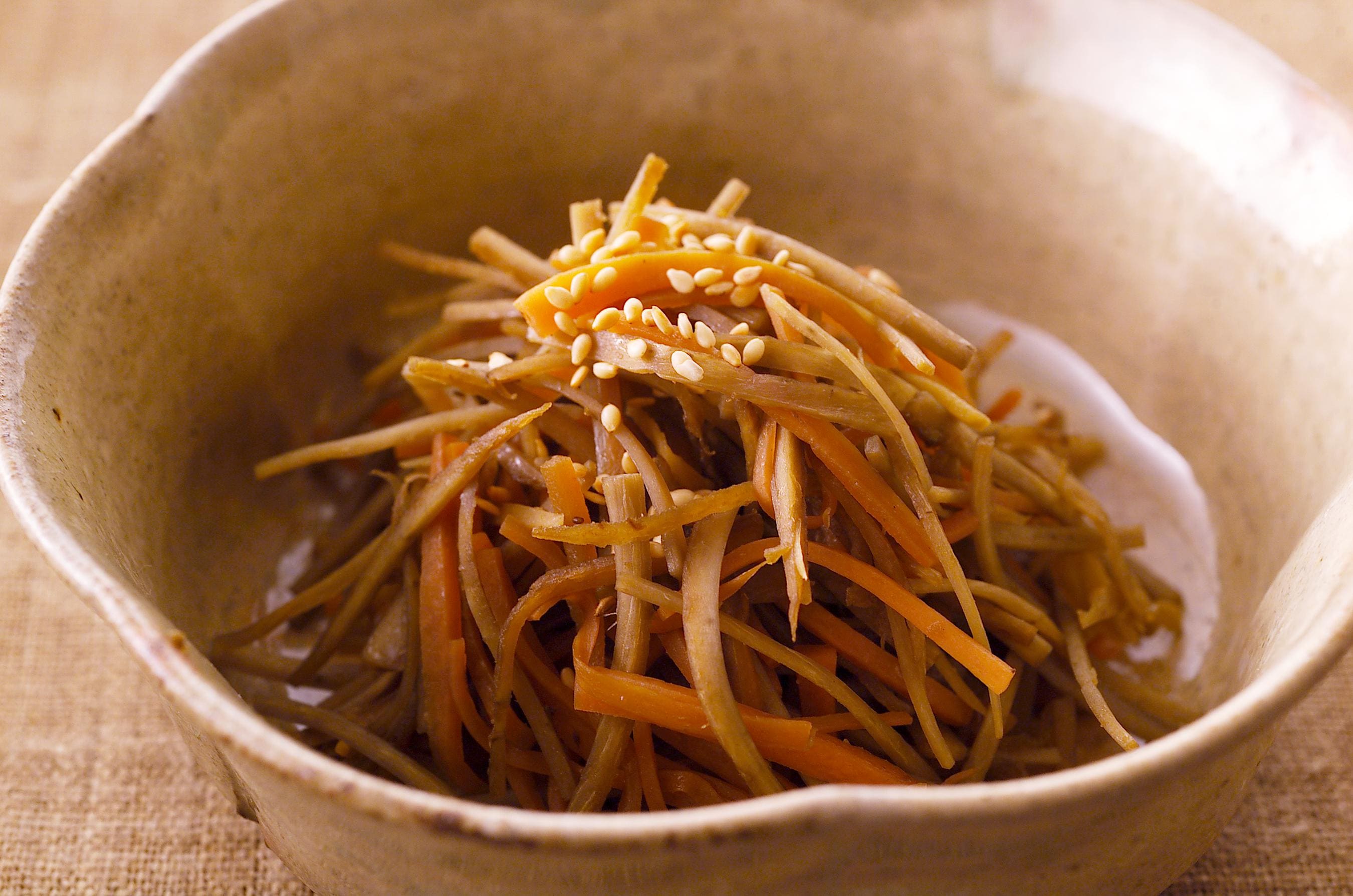 Simmered Carrot and Burdock Root (Kinpira)